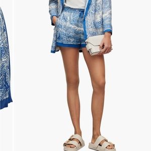 All Saints Aleida Rafaela Shorts in Blue & White Size 4 NWT